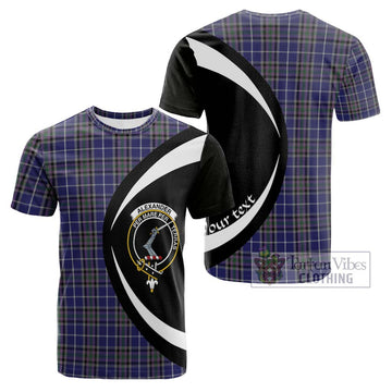 Alexander of Menstry Tartan Cotton T-shirt with Family Crest Circle Style