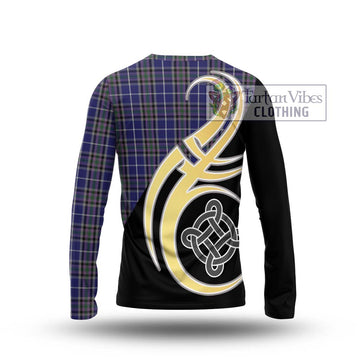 Alexander of Menstry Tartan Long Sleeve T-Shirt with Family Crest and Celtic Symbol Style