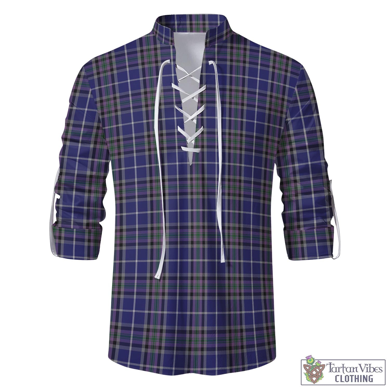 Tartan Vibes Clothing Alexander of Menstry Tartan Men's Scottish Traditional Jacobite Ghillie Kilt Shirt