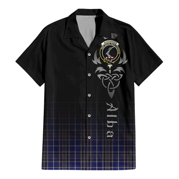 Alexander of Menstry Tartan Short Sleeve Button Up Featuring Alba Gu Brath Family Crest Celtic Inspired