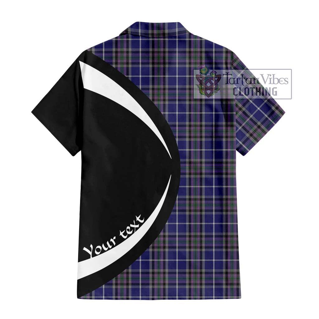 Tartan Vibes Clothing Alexander of Menstry Tartan Short Sleeve Button Up with Family Crest Circle Style