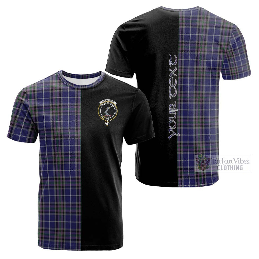 Tartan Vibes Clothing Alexander of Menstry Tartan Cotton T-shirt with Family Crest and Half Of Me Style