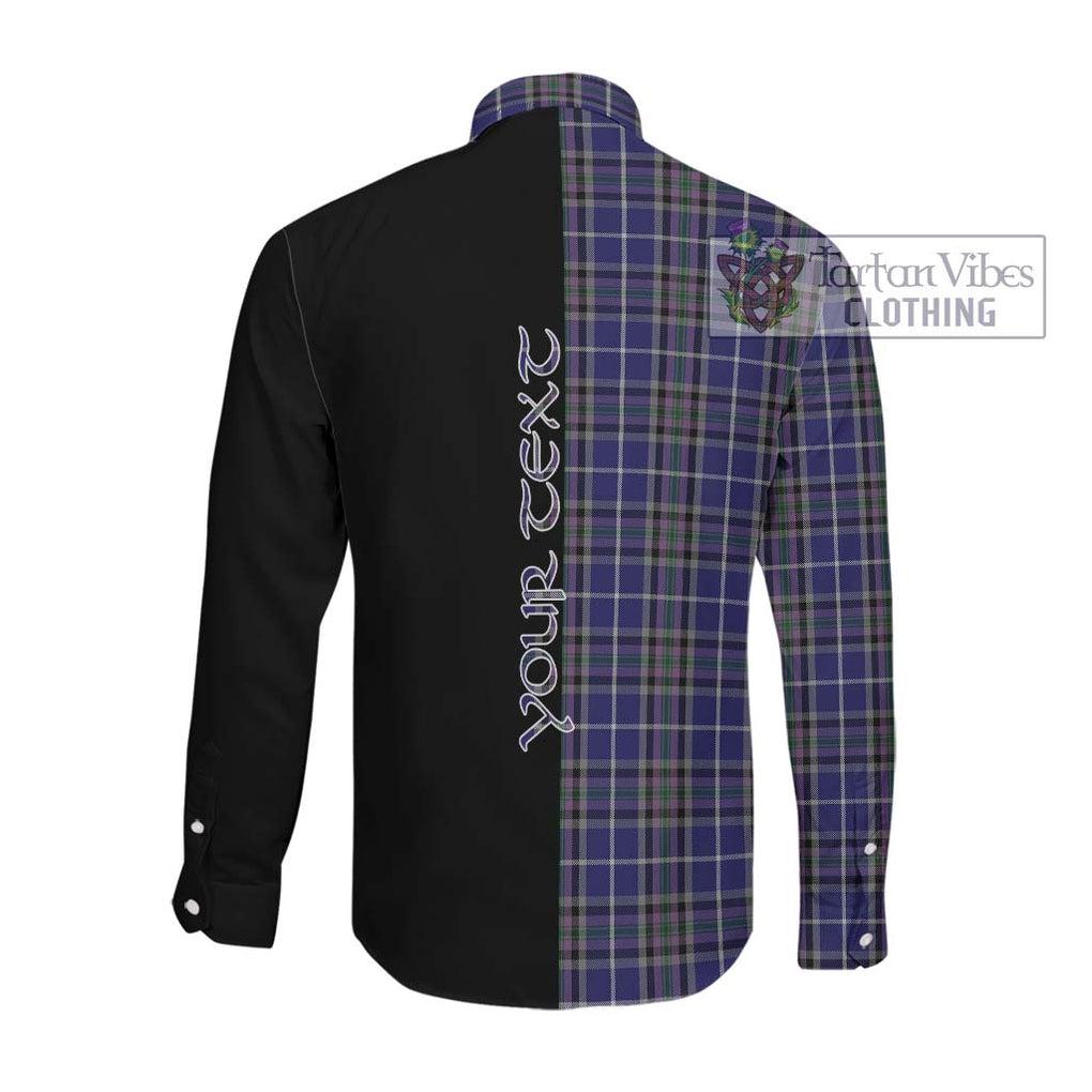 Alexander of Menstry Tartan Long Sleeve Button Shirt with Family Crest and Half Of Me Style Men's Shirt - Tartanvibesclothing Shop