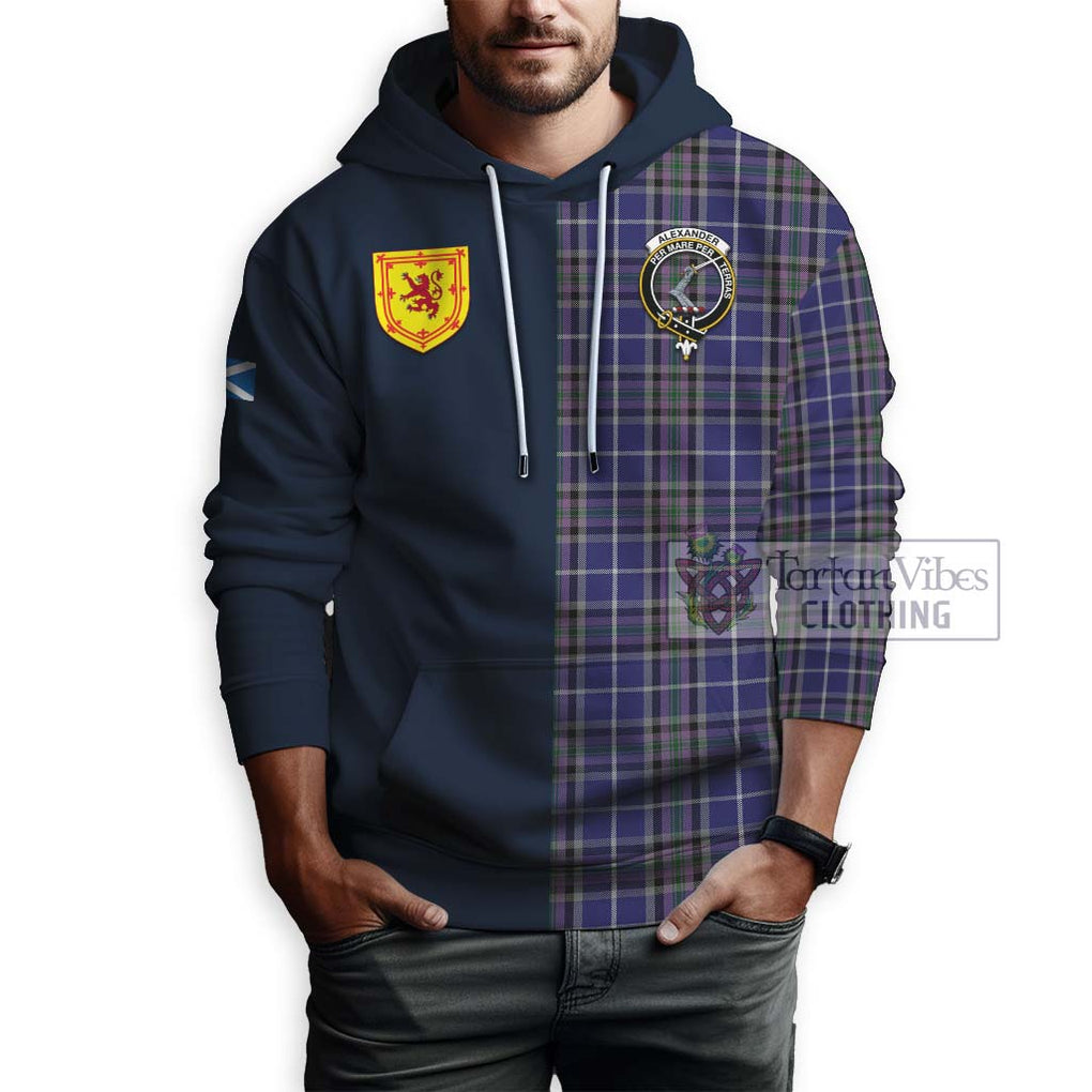 Tartan Vibes Clothing Alexander of Menstry Tartan Hoodie with Scottish Lion Royal Arm Half Style