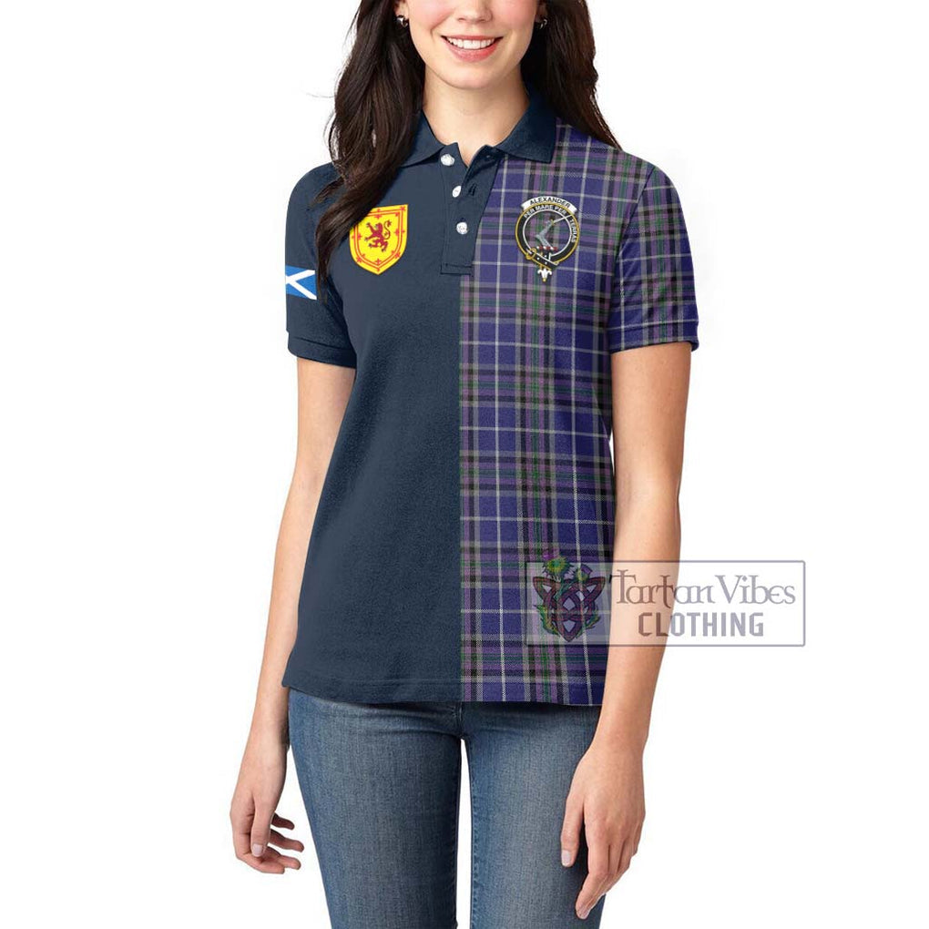 Tartan Vibes Clothing Alexander of Menstry Tartan Women's Polo Shirt with Scottish Lion Royal Arm Half Style