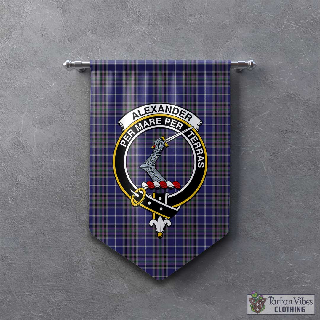 Tartan Vibes Clothing Alexander of Menstry Tartan Gonfalon, Tartan Banner with Family Crest