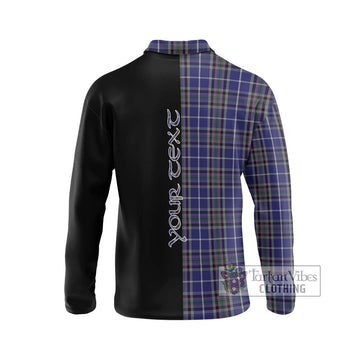 Alexander of Menstry Tartan Long Sleeve Polo Shirt with Family Crest and Half Of Me Style