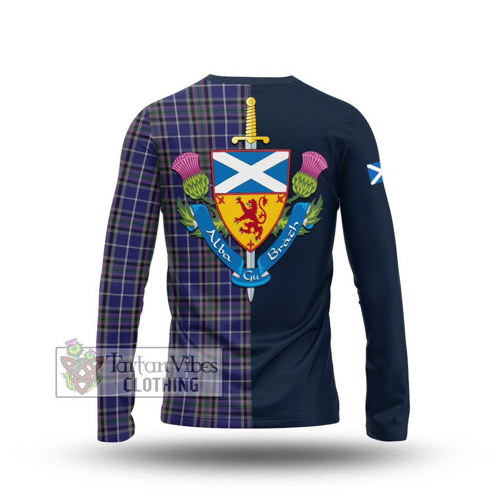 Tartan Vibes Clothing Alexander of Menstry Tartan Long Sleeve T-Shirt with Scottish Lion Royal Arm Half Style