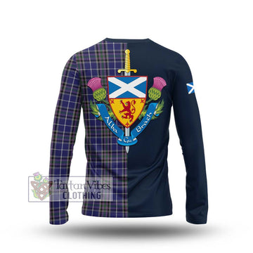 Alexander of Menstry Tartan Long Sleeve T-Shirt Alba with Scottish Lion Royal Arm Half Style