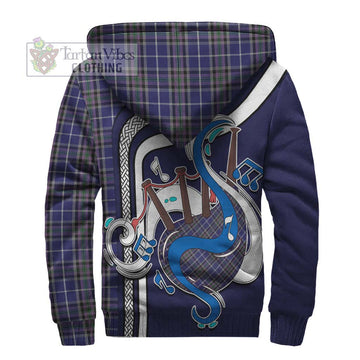 Alexander of Menstry Tartan Sherpa Hoodie with Epic Bagpipe Style