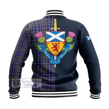 Alexander of Menstry Tartan Baseball Jacket Alba with Scottish Lion Royal Arm Half Style