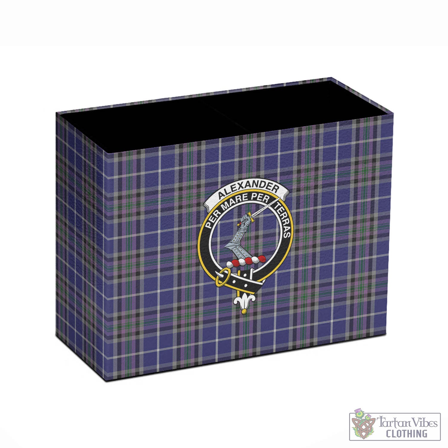 Tartan Vibes Clothing Alexander of Menstry Tartan Pen Holder with Family Crest