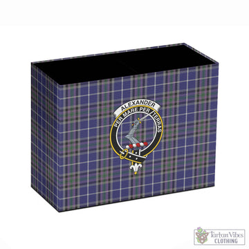 Alexander of Menstry Tartan Pen Holder with Family Crest