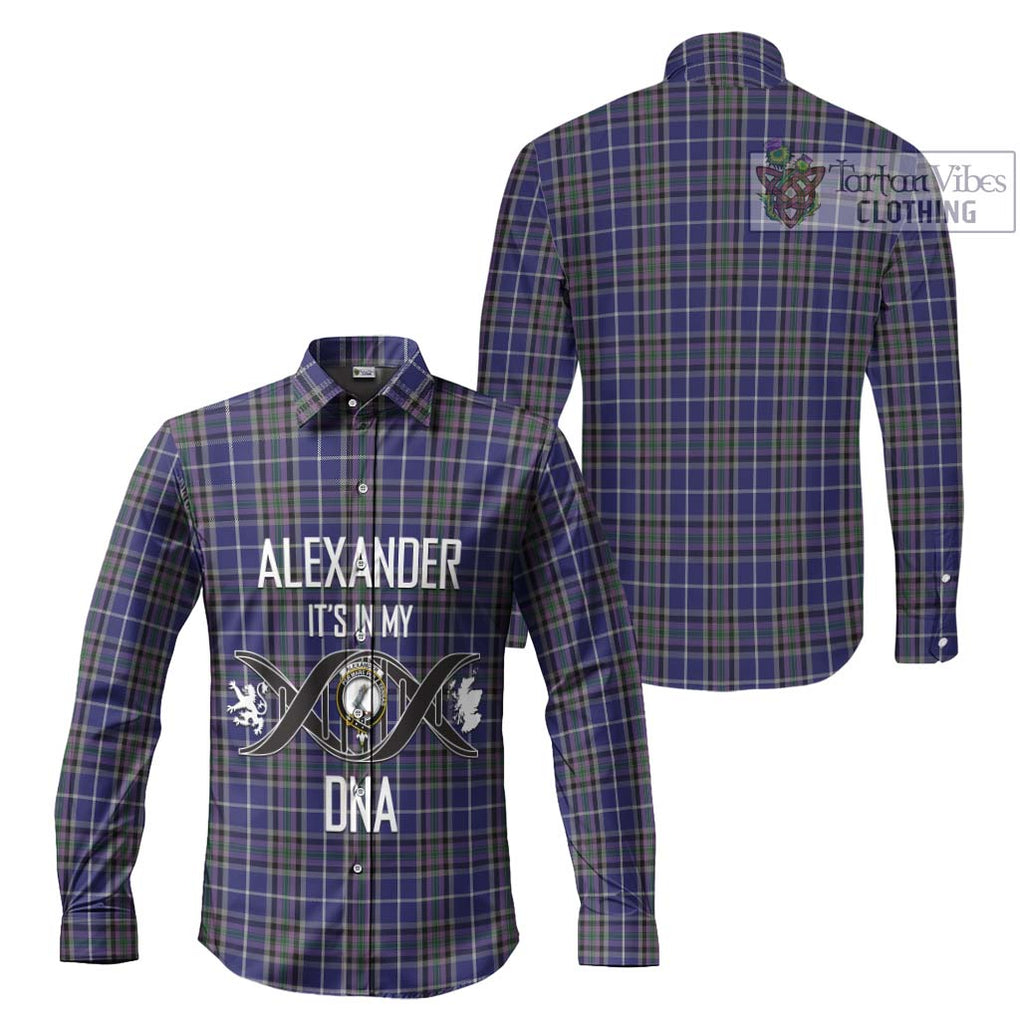 Alexander of Menstry Tartan Long Sleeve Button Shirt with Family Crest DNA In Me Style Men's Shirt - Tartanvibesclothing Shop