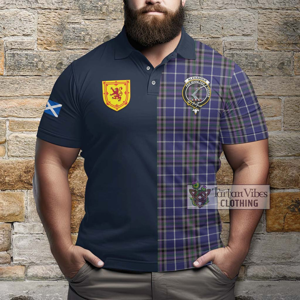 Tartan Vibes Clothing Alexander of Menstry Tartan Polo Shirt with Scottish Lion Royal Arm Half Style