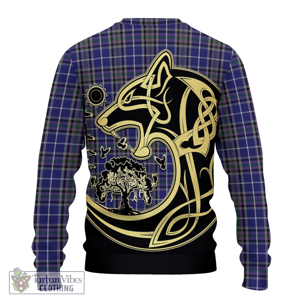 Alexander of Menstry Tartan Knitted Sweater with Family Crest Celtic Wolf Style - Tartan Vibes Clothing