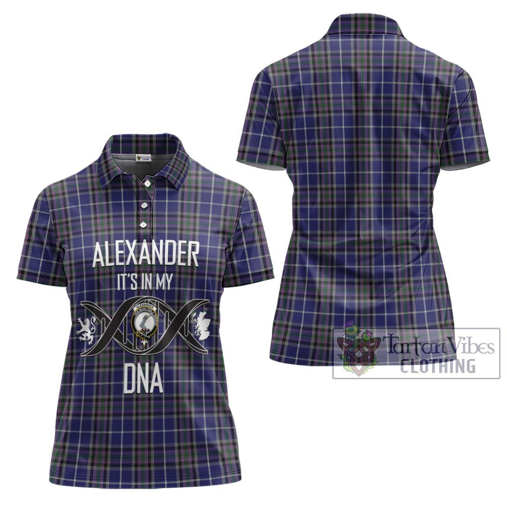 Alexander of Menstry Tartan Women's Polo Shirt with Family Crest DNA In Me Style - Tartanvibesclothing Shop