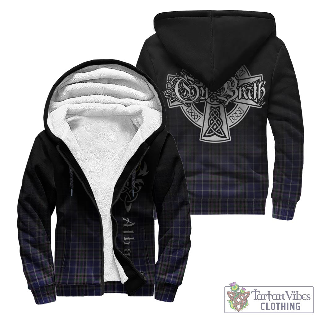 Tartan Vibes Clothing Alexander of Menstry Tartan Sherpa Hoodie Featuring Alba Gu Brath Family Crest Celtic Inspired