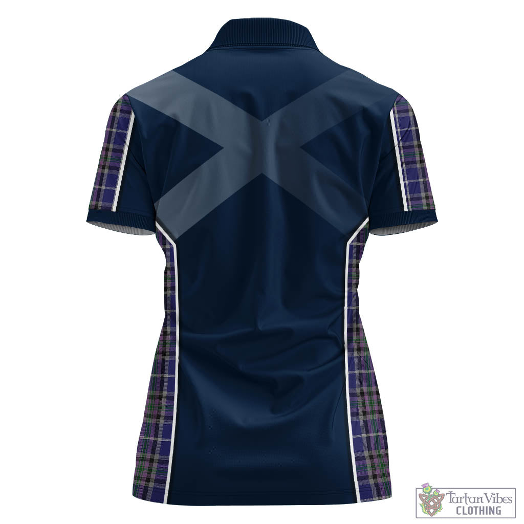 Tartan Vibes Clothing Alexander of Menstry Tartan Women's Polo Shirt with Family Crest and Scottish Thistle Vibes Sport Style