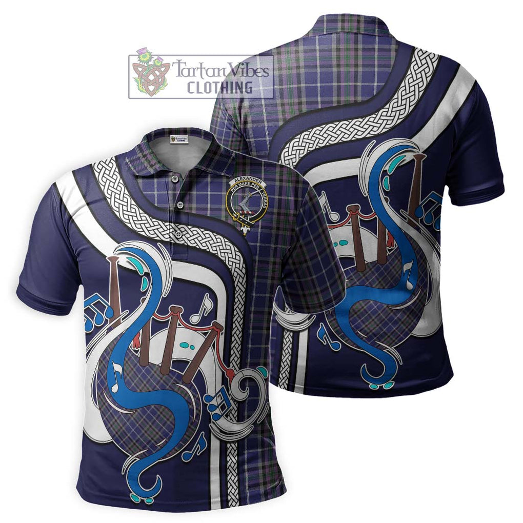 Tartan Vibes Clothing Alexander of Menstry Tartan Polo Shirt with Epic Bagpipe Style