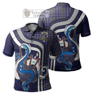 Alexander of Menstry Tartan Polo Shirt with Epic Bagpipe Style