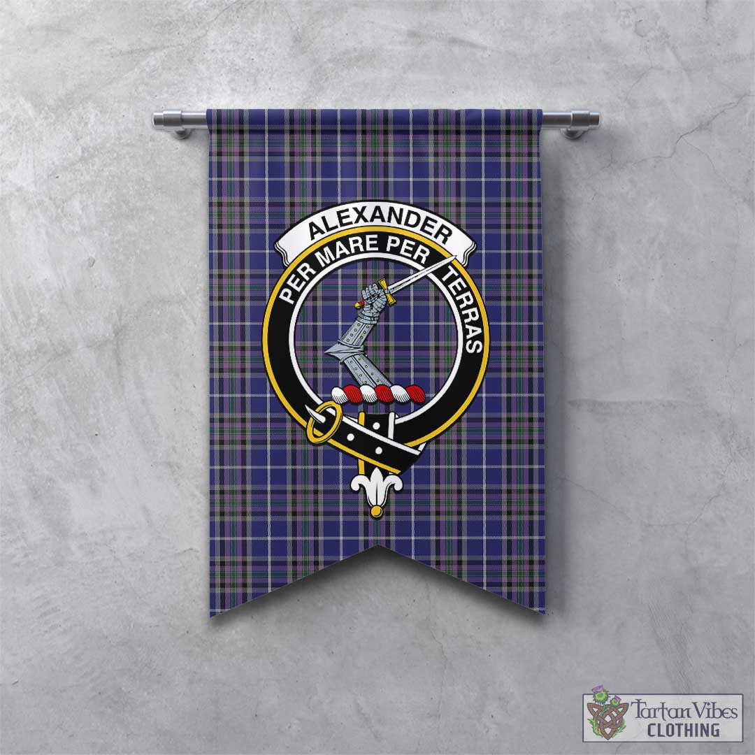 Tartan Vibes Clothing Alexander of Menstry Tartan Gonfalon, Tartan Banner with Family Crest