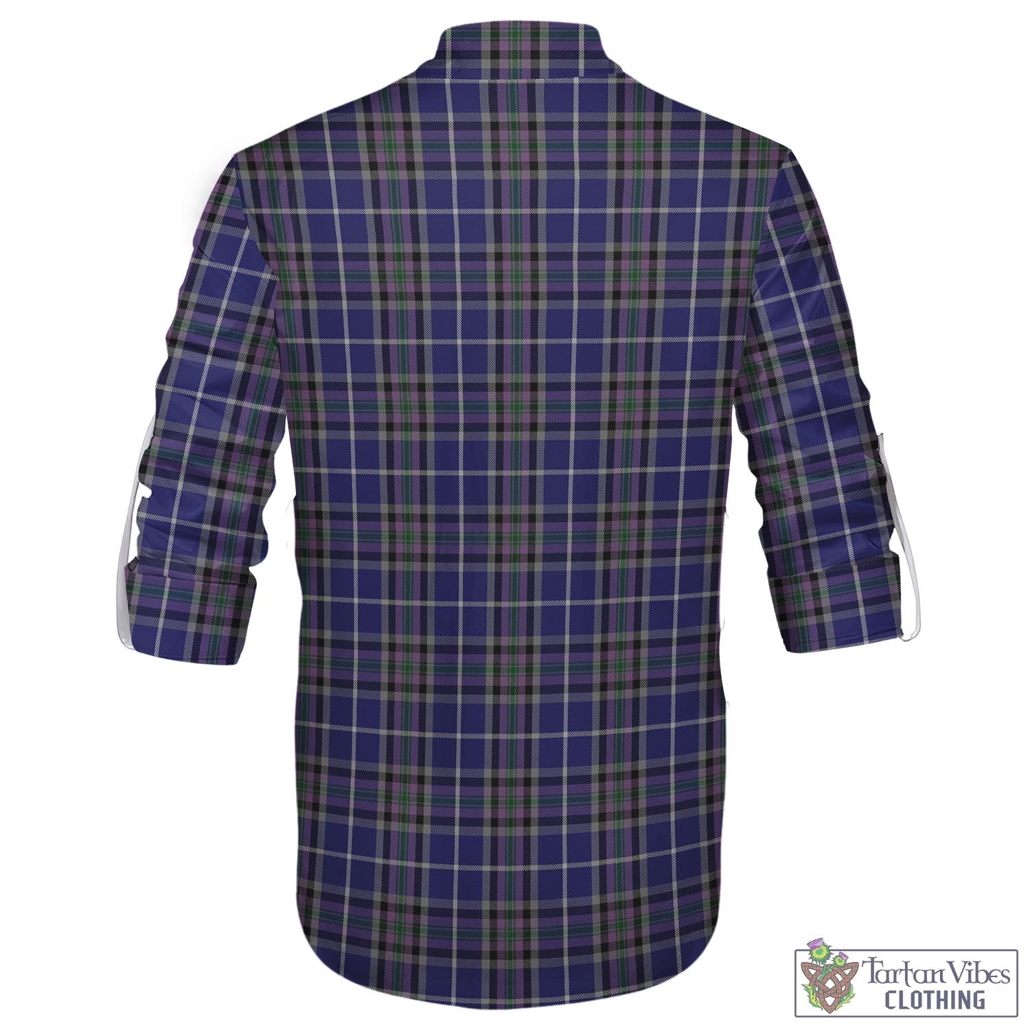 Tartan Vibes Clothing Alexander of Menstry Tartan Men's Scottish Traditional Jacobite Ghillie Kilt Shirt with Family Crest