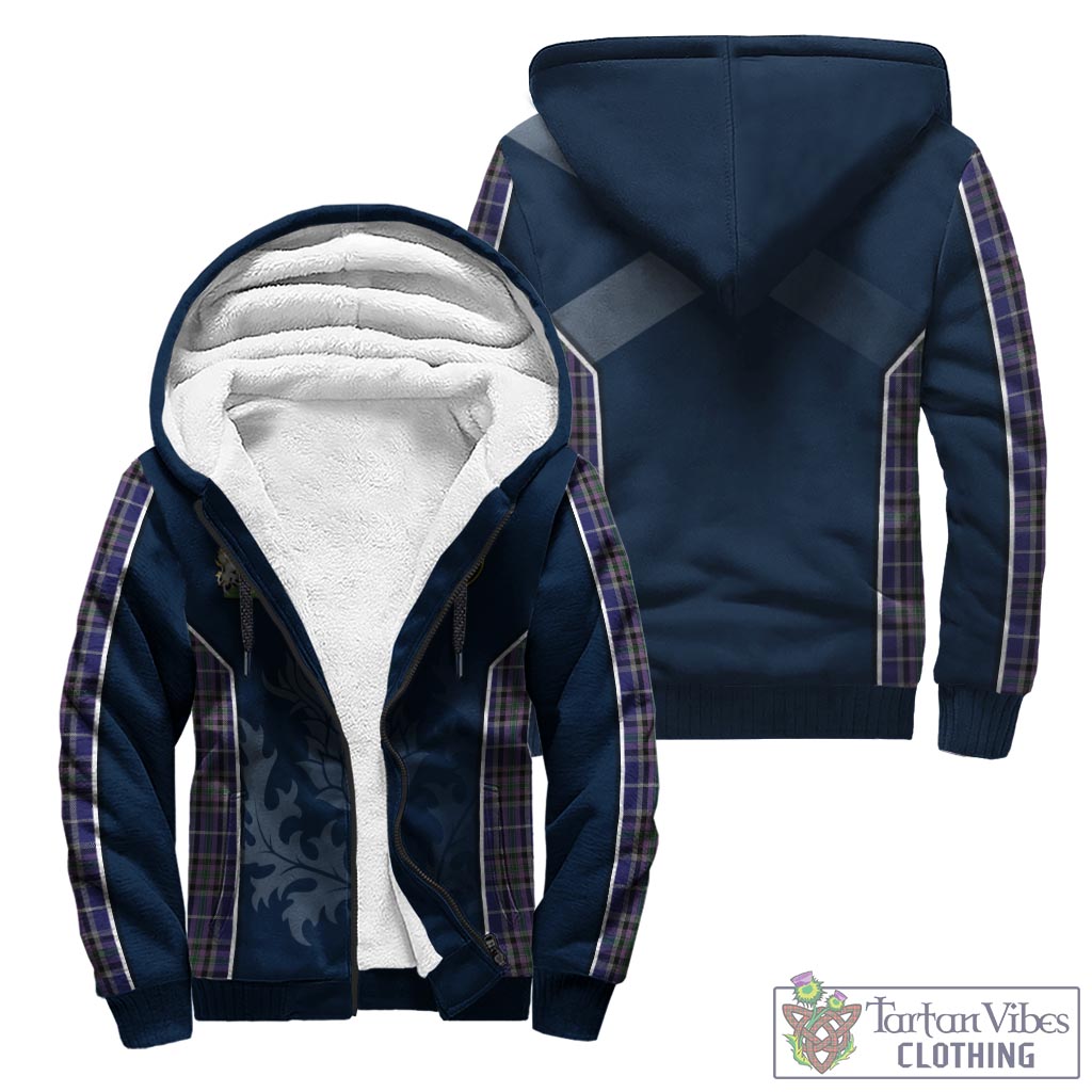 Tartan Vibes Clothing Alexander of Menstry Tartan Sherpa Hoodie with Family Crest and Scottish Thistle Vibes Sport Style