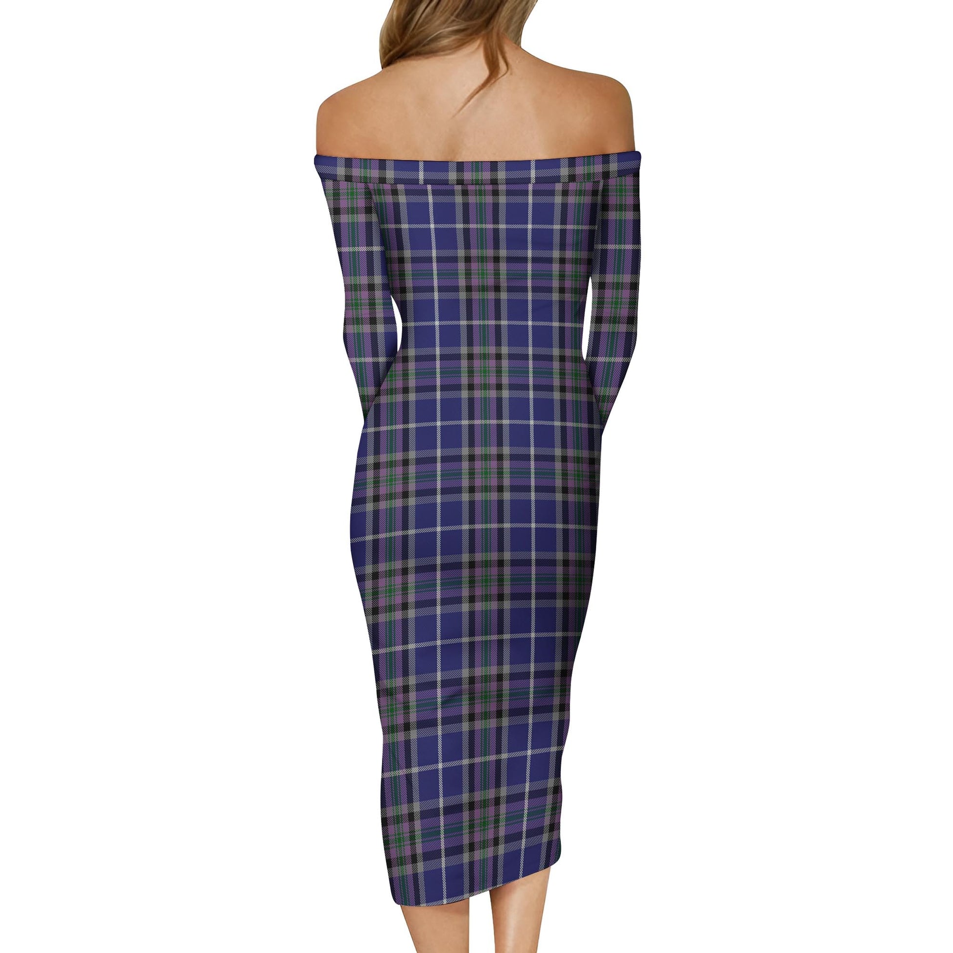 Alexander of Menstry Tartan Off Shoulder Lady Dress - Tartanvibesclothing