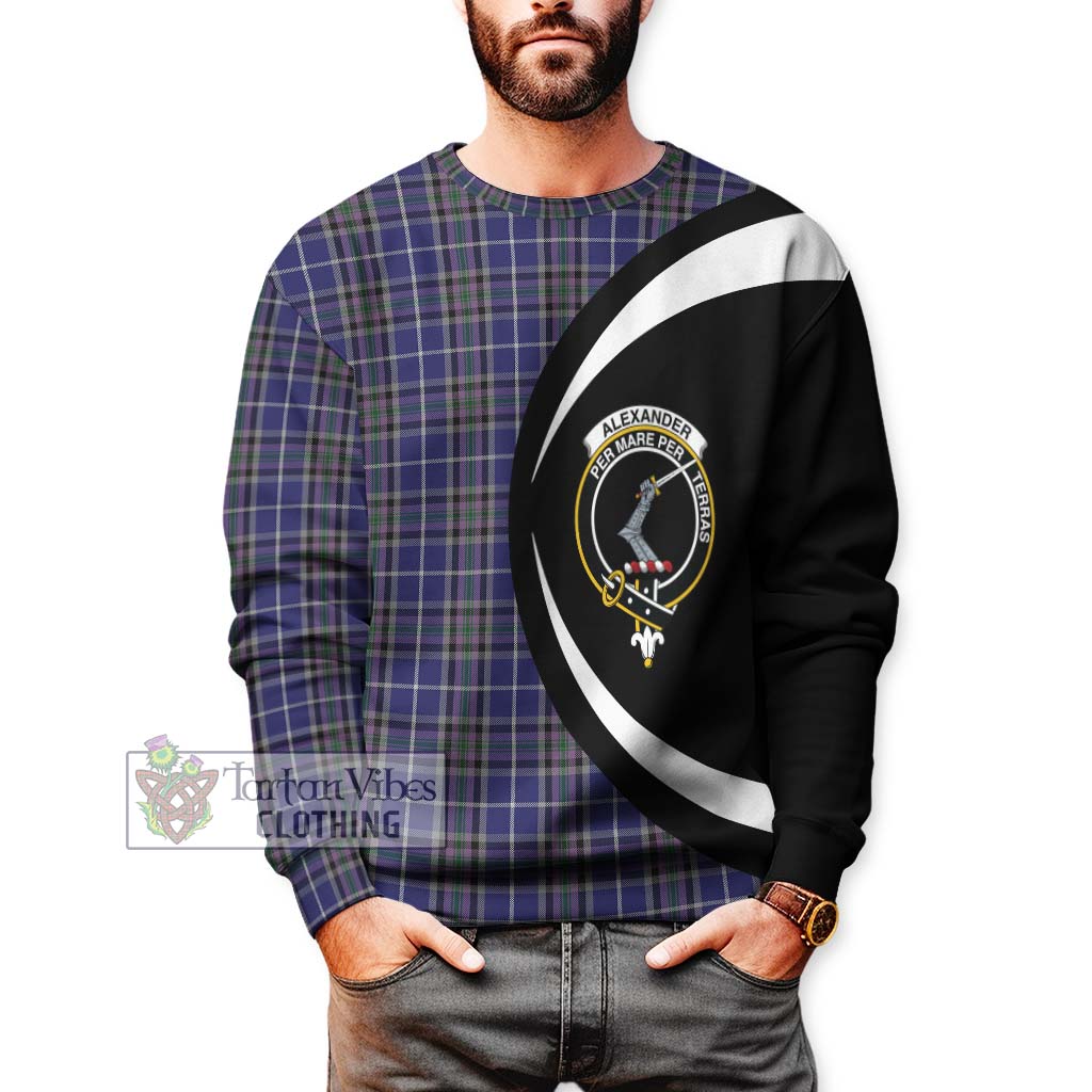 Tartan Vibes Clothing Alexander of Menstry Tartan Sweatshirt with Family Crest Circle Style