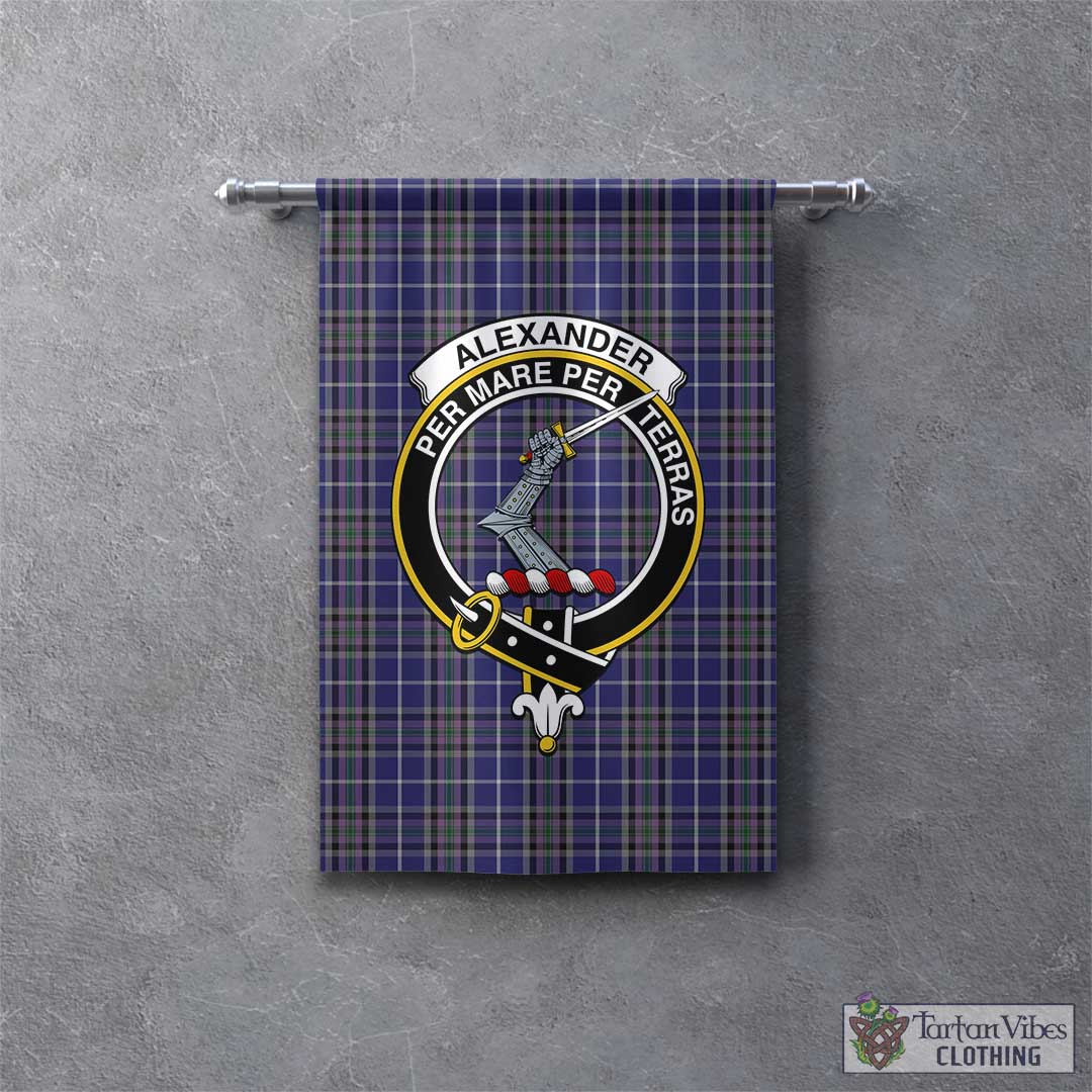 Tartan Vibes Clothing Alexander of Menstry Tartan Gonfalon, Tartan Banner with Family Crest