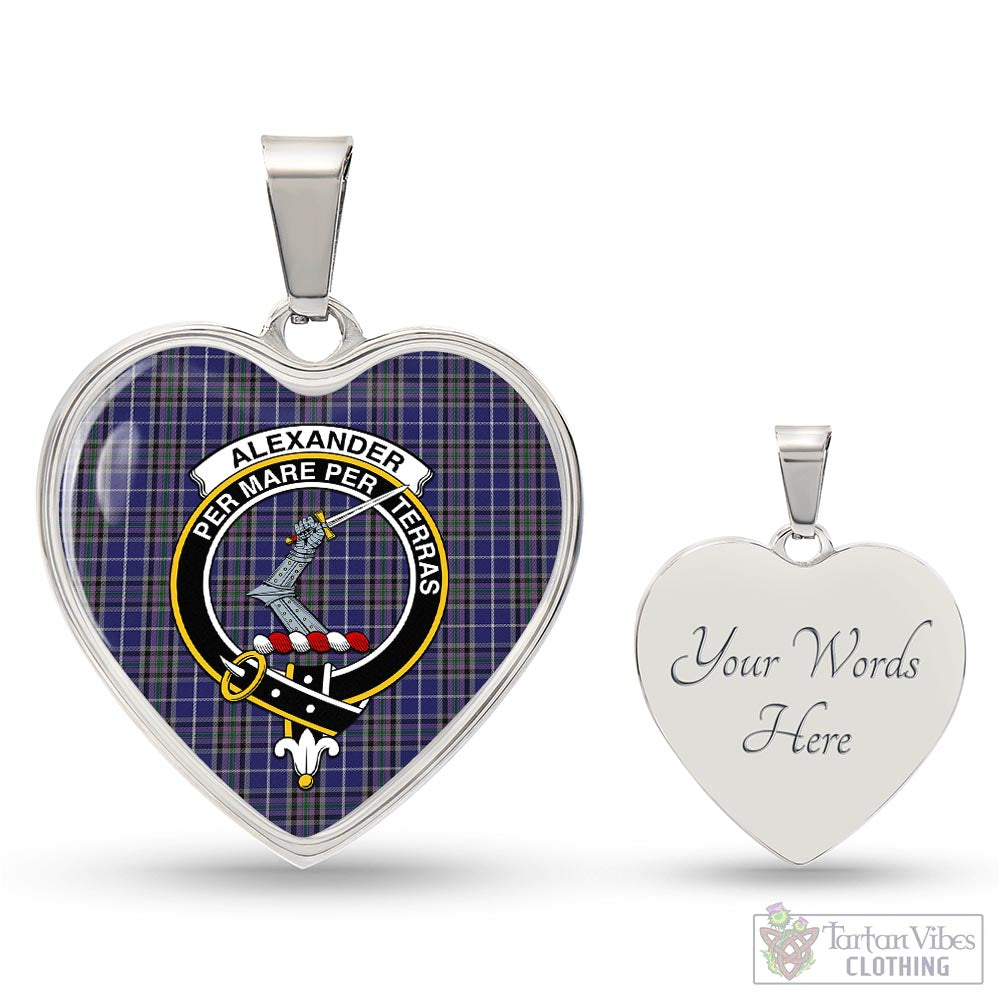 Tartan Vibes Clothing Alexander of Menstry Tartan Heart Necklace with Family Crest