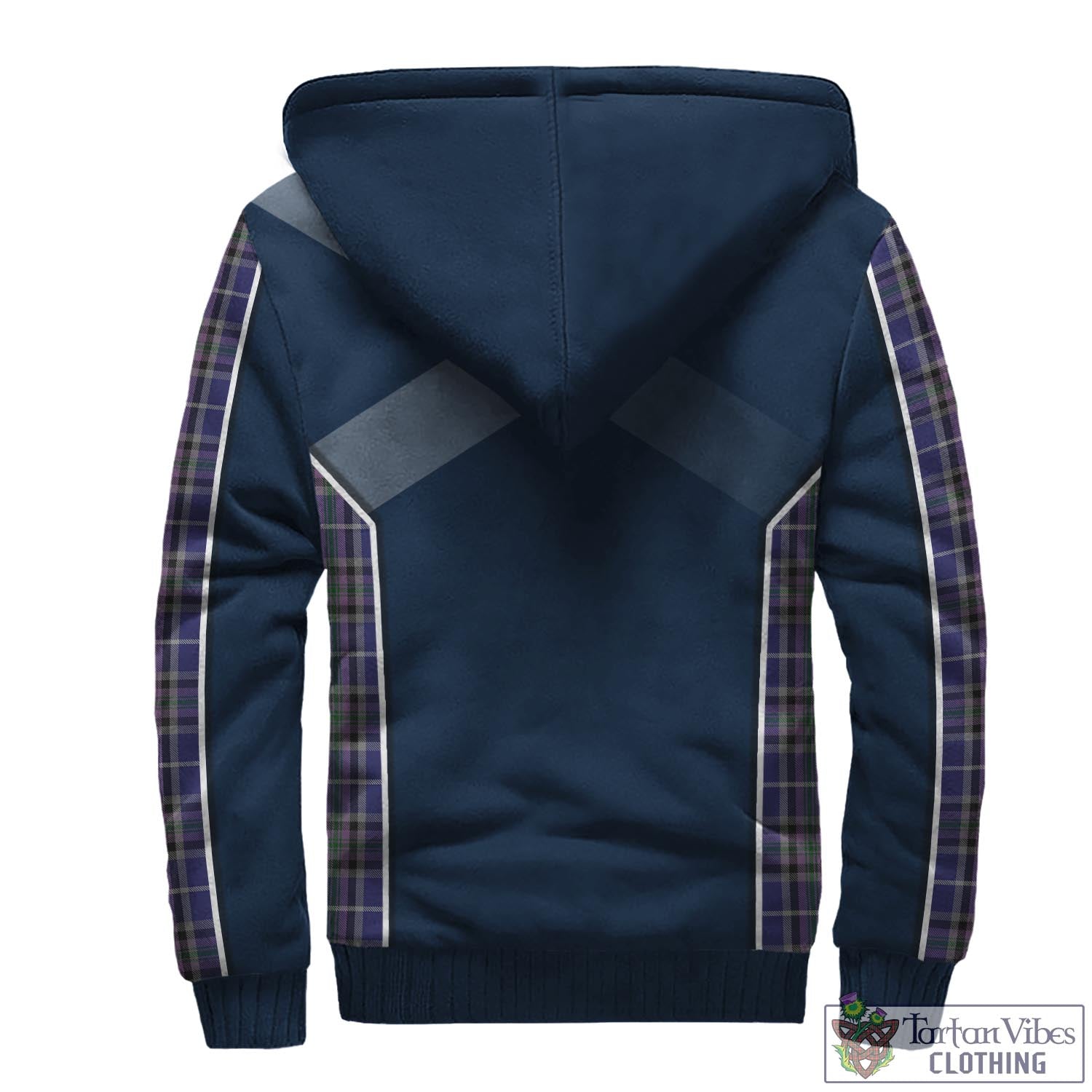 Tartan Vibes Clothing Alexander of Menstry Tartan Sherpa Hoodie with Family Crest and Scottish Thistle Vibes Sport Style