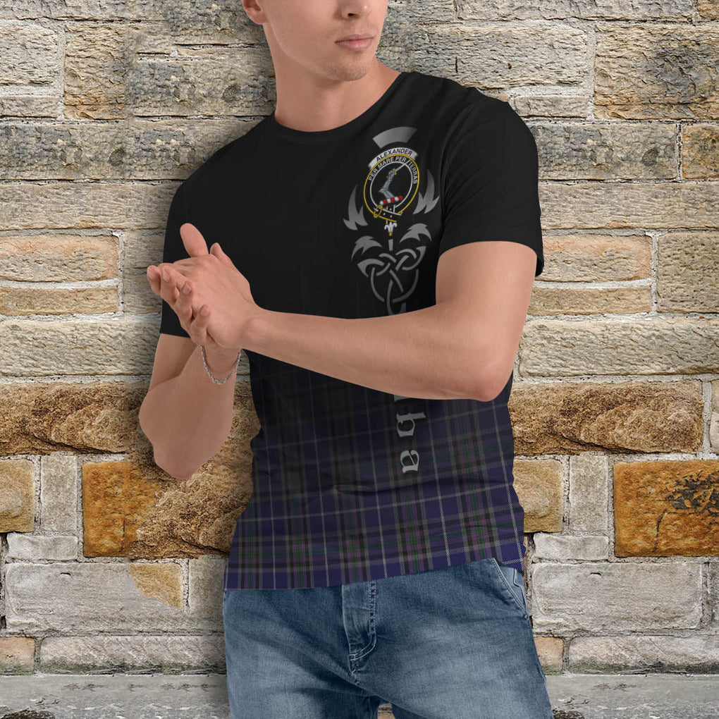 Tartan Vibes Clothing Alexander of Menstry Tartan T-Shirt Featuring Alba Gu Brath Family Crest Celtic Inspired