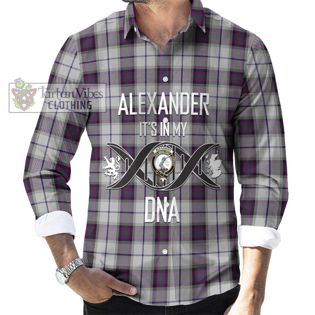 Alexander of Menstry Dress Tartan Long Sleeve Button Shirt with Family Crest DNA In Me Style Men's Shirt S - Tartanvibesclothing Shop