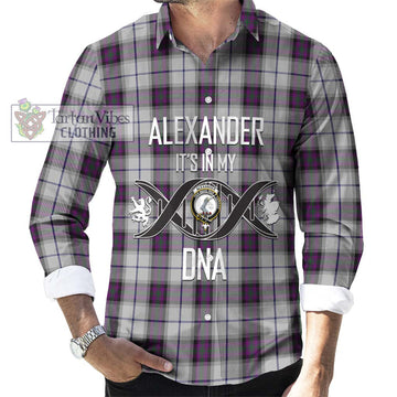 Alexander of Menstry Dress Tartan Long Sleeve Button Shirt with Family Crest DNA In Me Style