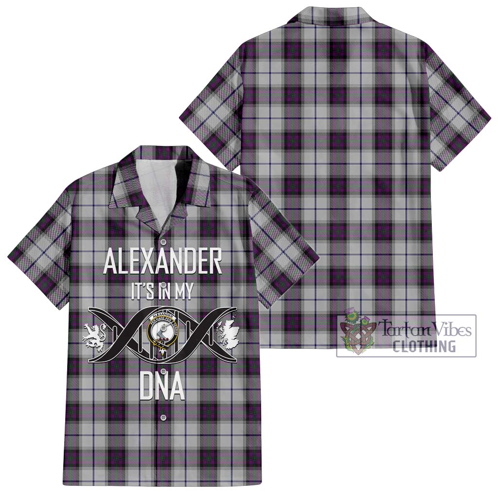 Tartan Vibes Clothing Alexander of Menstry Dress Tartan Short Sleeve Button Shirt with Family Crest DNA In Me Style