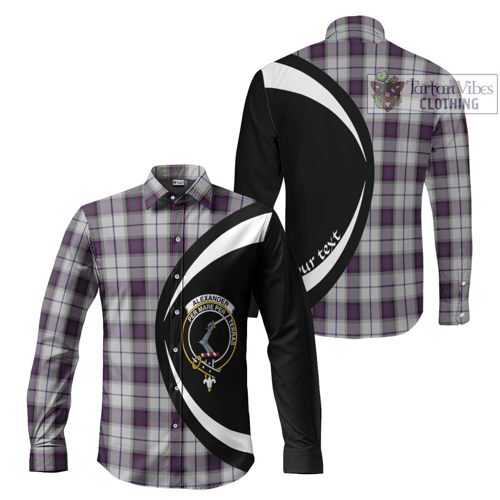 Tartan Vibes Clothing Alexander of Menstry Dress Tartan Long Sleeve Button Up with Family Crest Circle Style