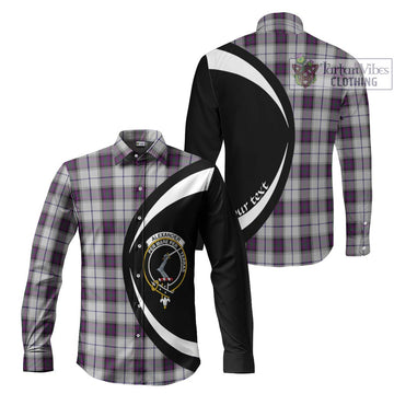 Alexander of Menstry Dress Tartan Long Sleeve Button Up with Family Crest Circle Style