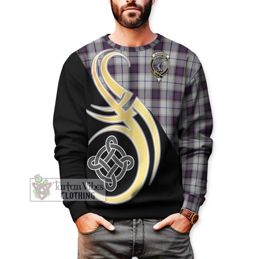 Alexander of Menstry Dress Tartan Sweatshirt with Family Crest and Celtic Symbol Style Unisex - Tartan Vibes Clothing