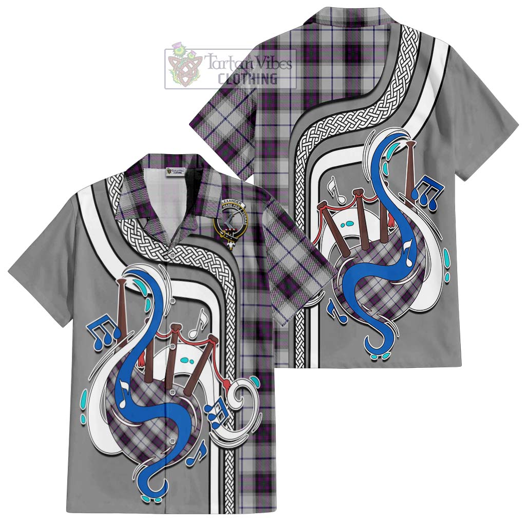 Tartan Vibes Clothing Alexander of Menstry Dress Tartan Short Sleeve Button Shirt with Epic Bagpipe Style