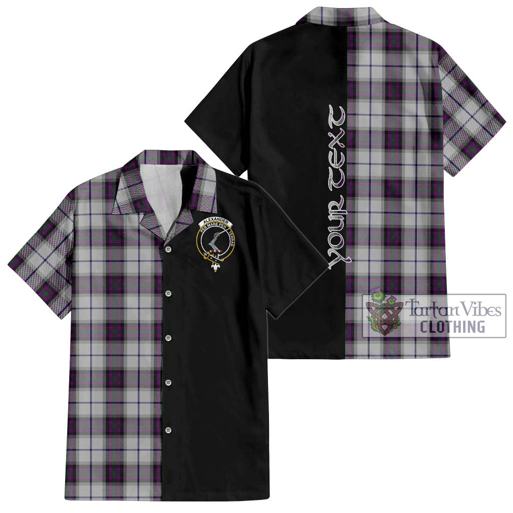 Tartan Vibes Clothing Alexander of Menstry Dress Tartan Short Sleeve Button Shirt with Family Crest and Half Of Me Style