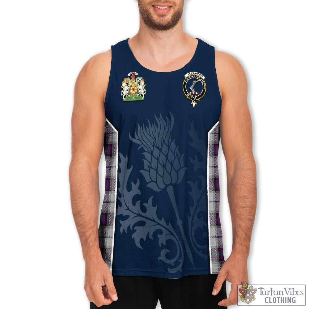 Tartan Vibes Clothing Alexander of Menstry Dress Tartan Men's Tanks Top with Family Crest and Scottish Thistle Vibes Sport Style