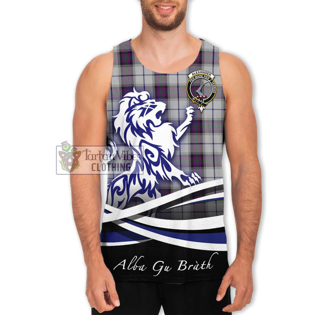 Alexander of Menstry Dress Tartan Men's Tank Top with Alba Gu Brath Regal Lion Emblem Men - Tartanvibesclothing Shop