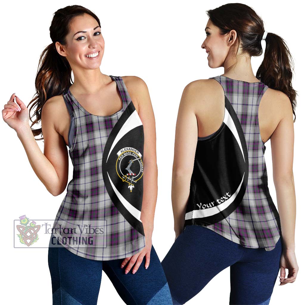 Alexander of Menstry Dress Tartan Women's Racerback Tanks with Family Crest Circle Style 4XL - Tartan Vibes Clothing