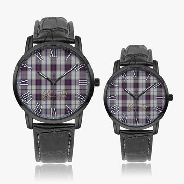 Alexander of Menstry Dress Tartan Personalized Your Text Leather Trap Quartz Watch