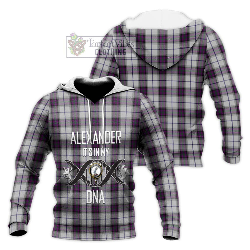 Alexander of Menstry Dress Tartan Knitted Hoodie with Family Crest DNA In Me Style Unisex Knitted Pullover Hoodie - Tartanvibesclothing Shop