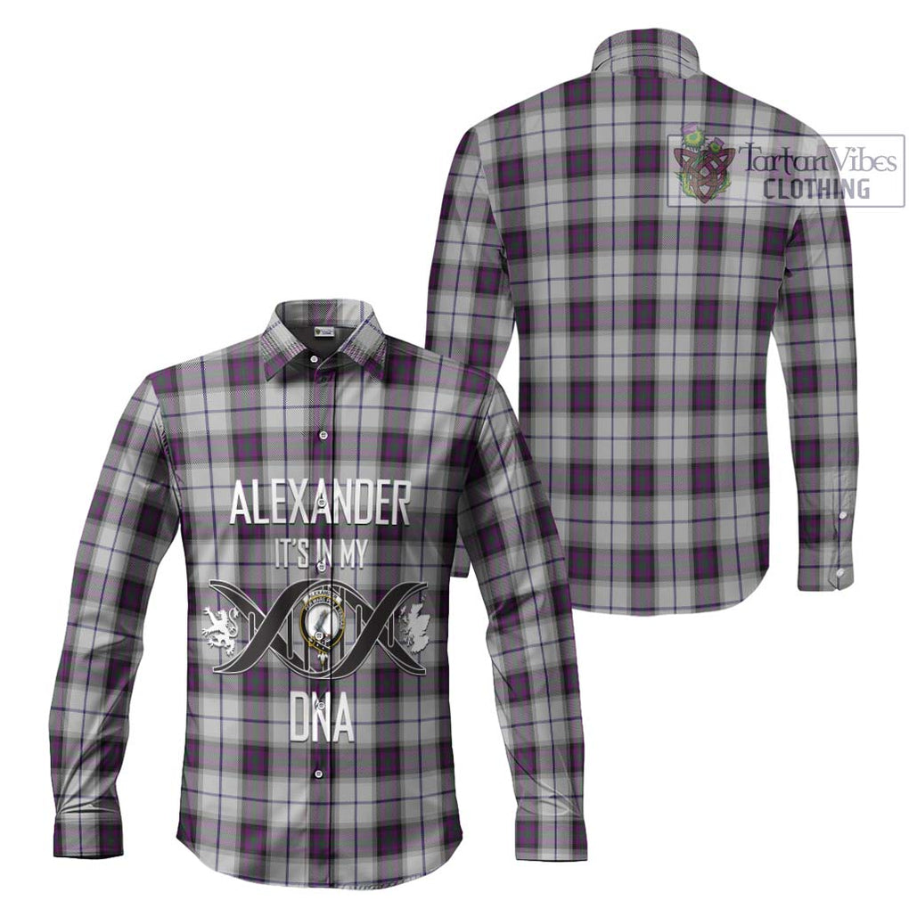 Alexander of Menstry Dress Tartan Long Sleeve Button Shirt with Family Crest DNA In Me Style Men's Shirt - Tartanvibesclothing Shop