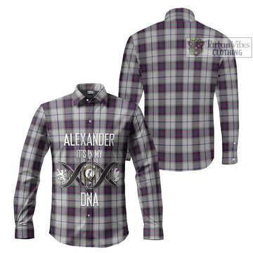 Alexander of Menstry Dress Tartan Long Sleeve Button Shirt with Family Crest DNA In Me Style