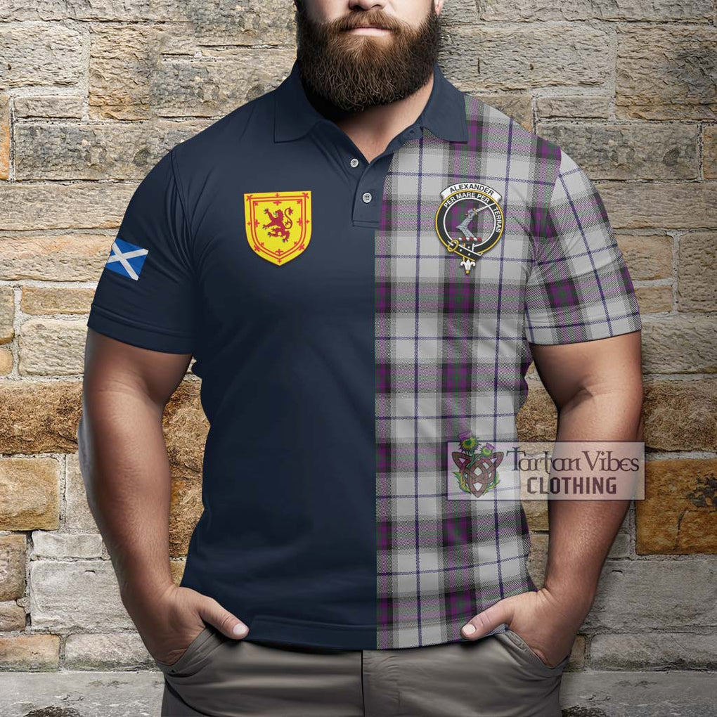 Tartan Vibes Clothing Alexander of Menstry Dress Tartan Polo Shirt with Scottish Lion Royal Arm Half Style